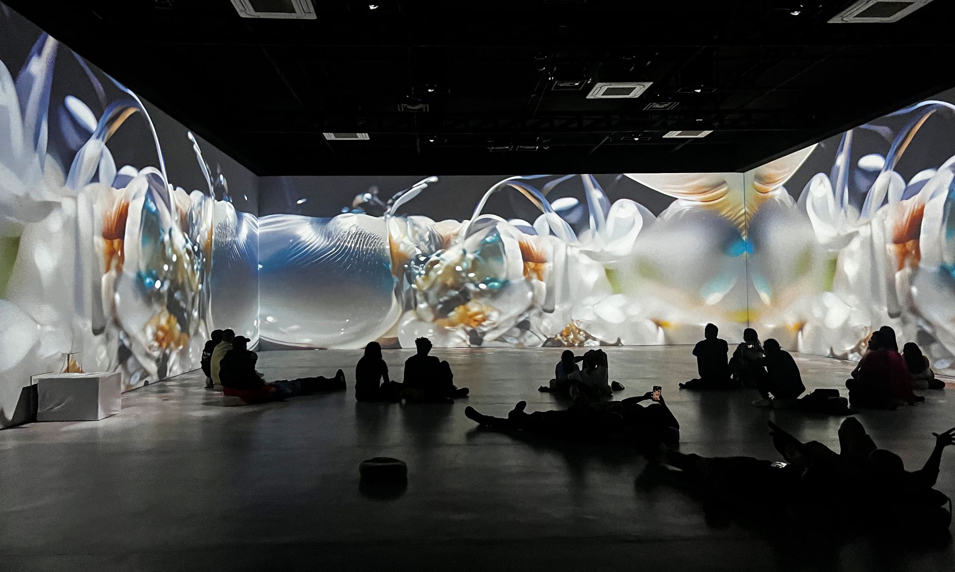 A/Visions 1 + MUTEK MX XX Anniversary, Large-scale immersive room format 4 screens 4k resolution, In Space, CDMX,Mexico.