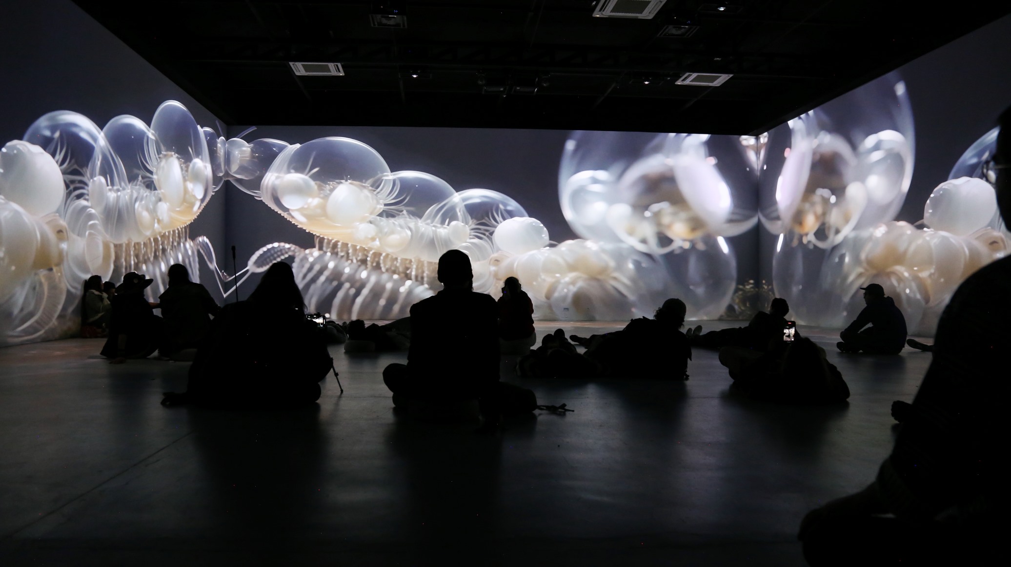 A/Visions 1 + MUTEK MX XX Anniversary, Large-scale immersive room format 4 screens 4k resolution, In Space, CDMX,Mexico.