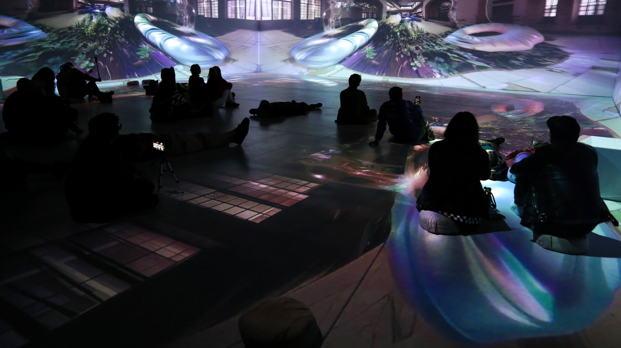 A/Visions 1 + MUTEK MX XX Anniversary, Large-scale immersive room format 4 screens 4k resolution, In Space, CDMX,Mexico.